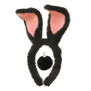 3512 Easter Bunny Headband And Pom Pom Tail Set For Rabbit